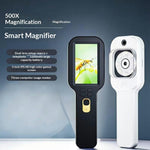 V8 500X Handheld Digital Magnifier 3 inch IPS HD Electronic Screen Magnifying Glass Support 4TB Memory Expansion for Appraisal Observation