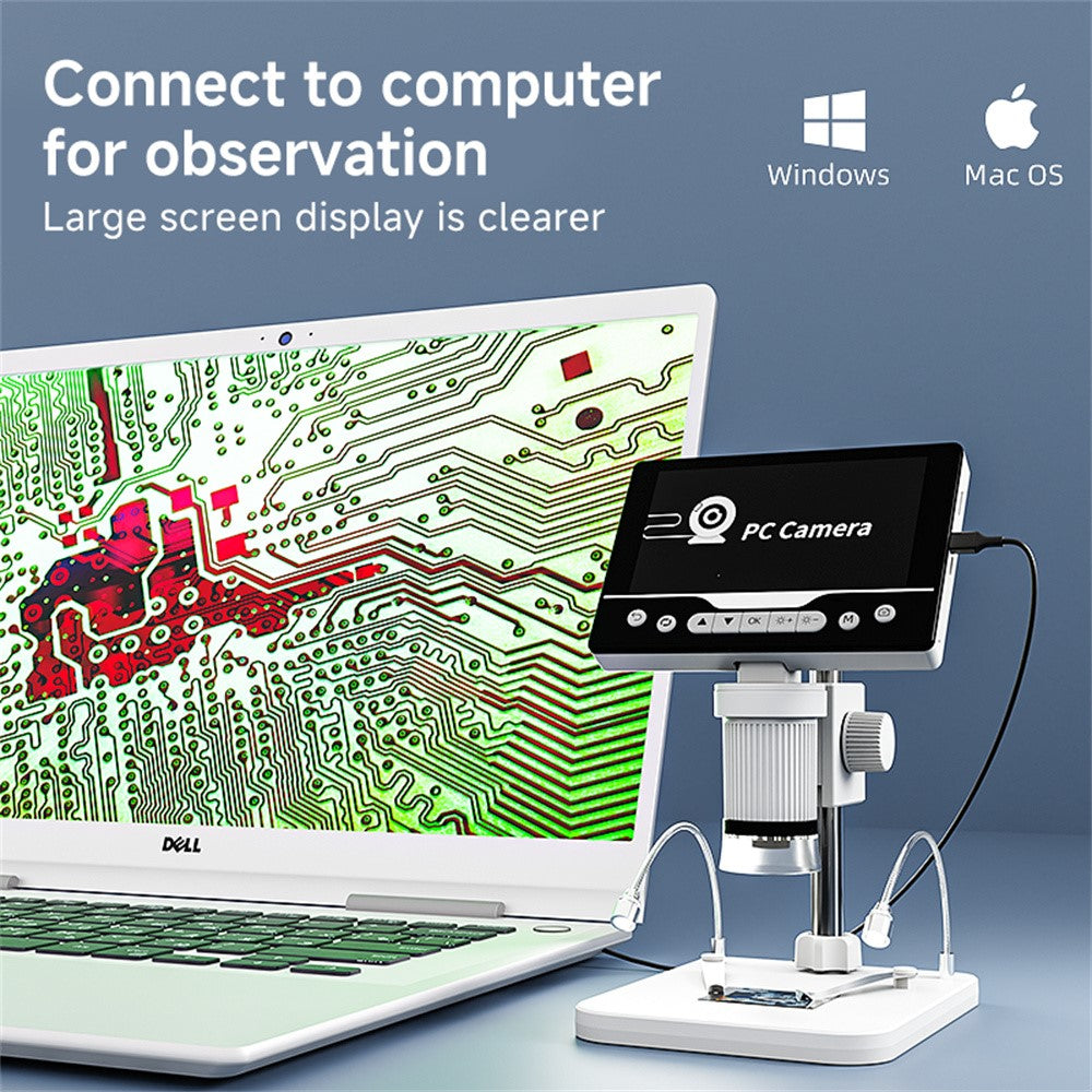 V17 5 Inch Screen 1000X Digital Microscope Handheld Integrated Magnifier for Repair / Inspection