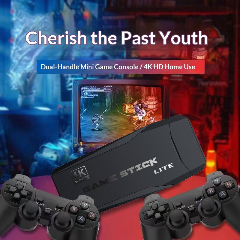 M8 128GB 4K Retro Game Stick HD Home Video Game Console with 2 Wireless Controllers