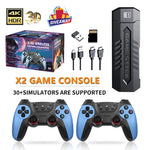 X2 Blue HD Gaming Console Trådløst TV-spilsystem til hjemmeunderholdning for to spillere, med 64 GB TF-kort