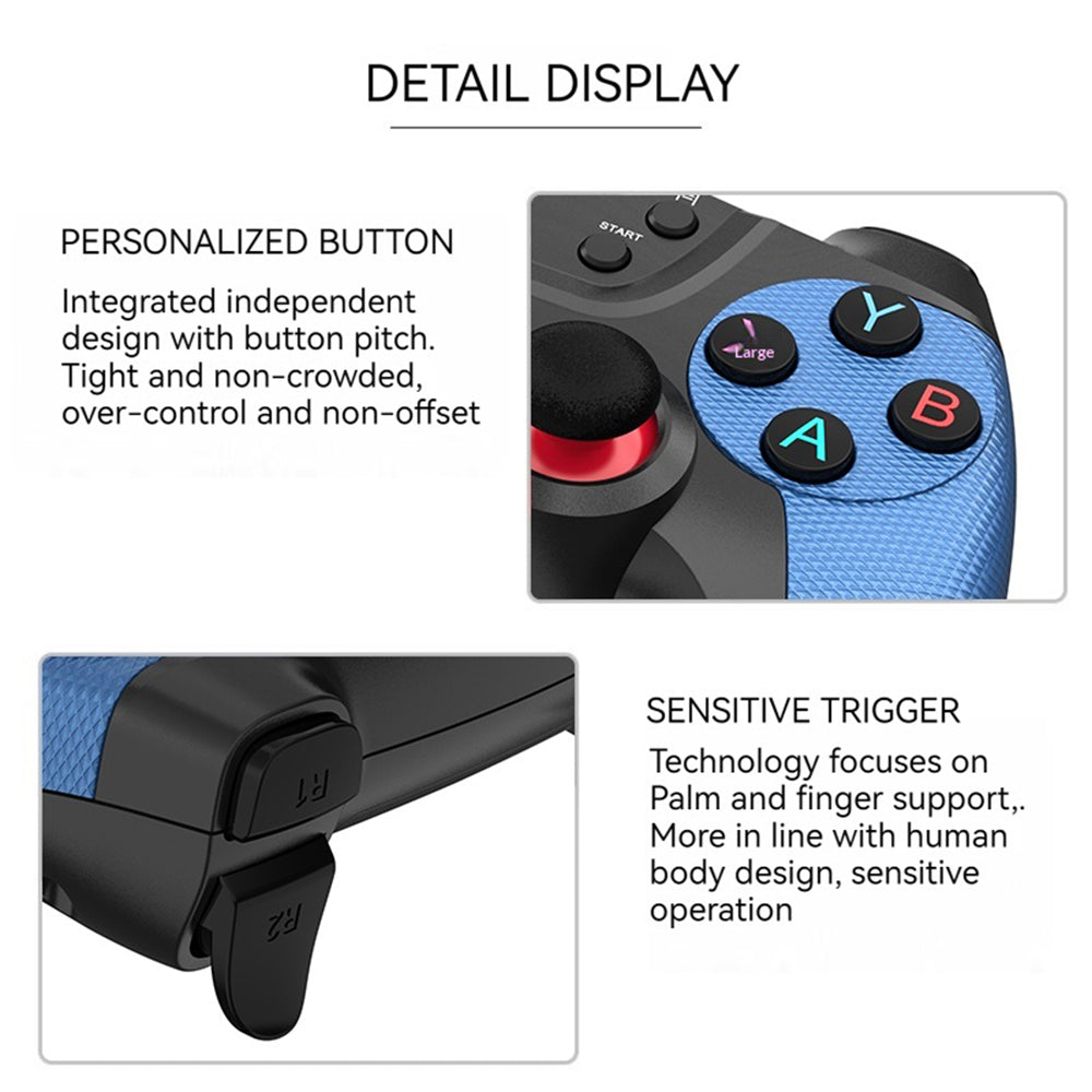 X2 Blue HD Gaming Console Trådløst TV-spilsystem til hjemmeunderholdning for to spillere, med 64 GB TF-kort