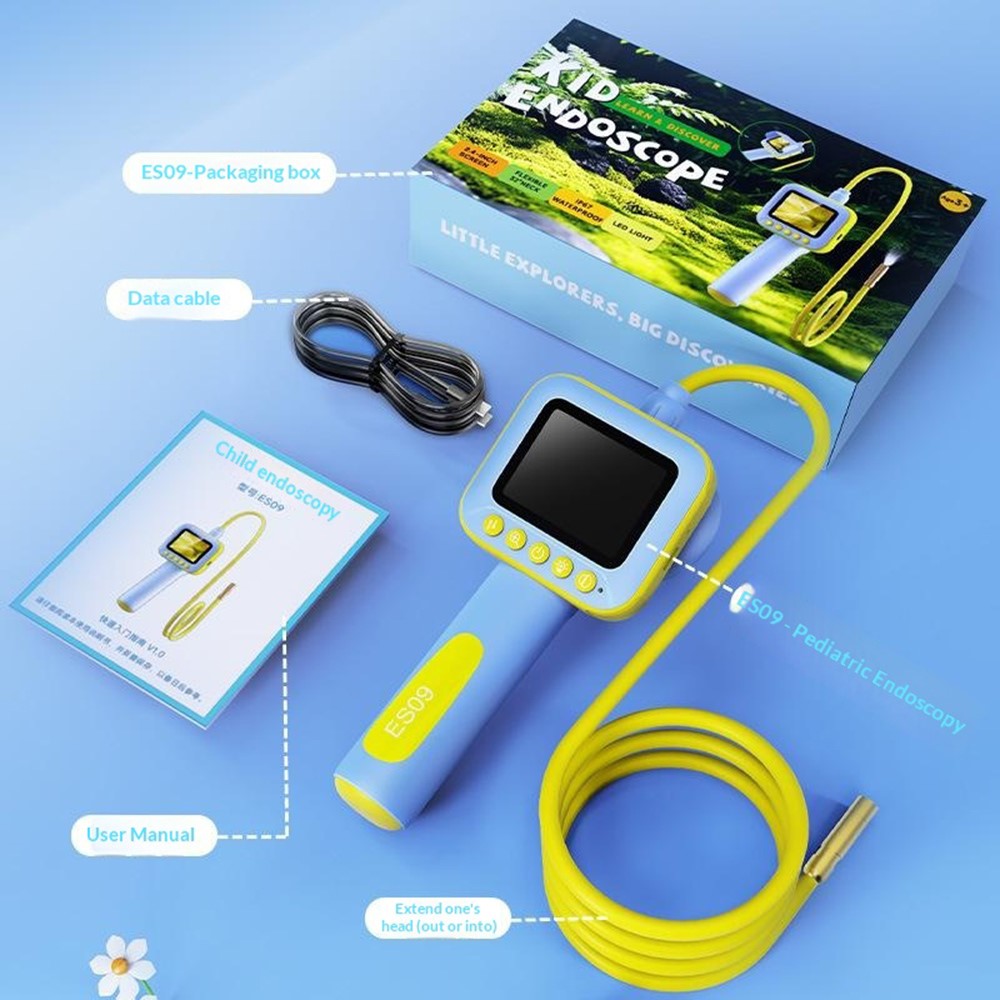 ES09 Kids Endoscope 2.4 Inch HD 200W Handheld Exploration Fun Children Microscope No Memory Card