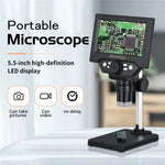 G5 1000X Magnification Zoom 5.5 Inch Digital Microscope 1080P 10 Megapixels HD Microscope