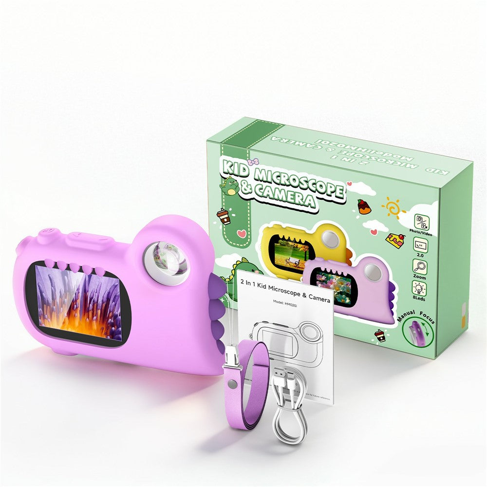 HM020i Kids Digital Microscope No Memory Card Handheld 2.0 Inch Screen Science Experiment Educational Toy Magnifying Glass