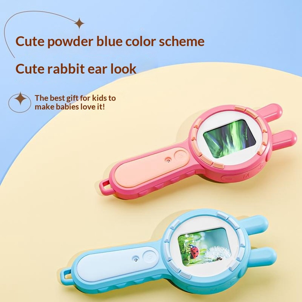 V37 Kids Digital Magnifying Glass 2" IPS HD Screen 200X Zoom 16 LED Lights Magnifiers for Science Educational Toy