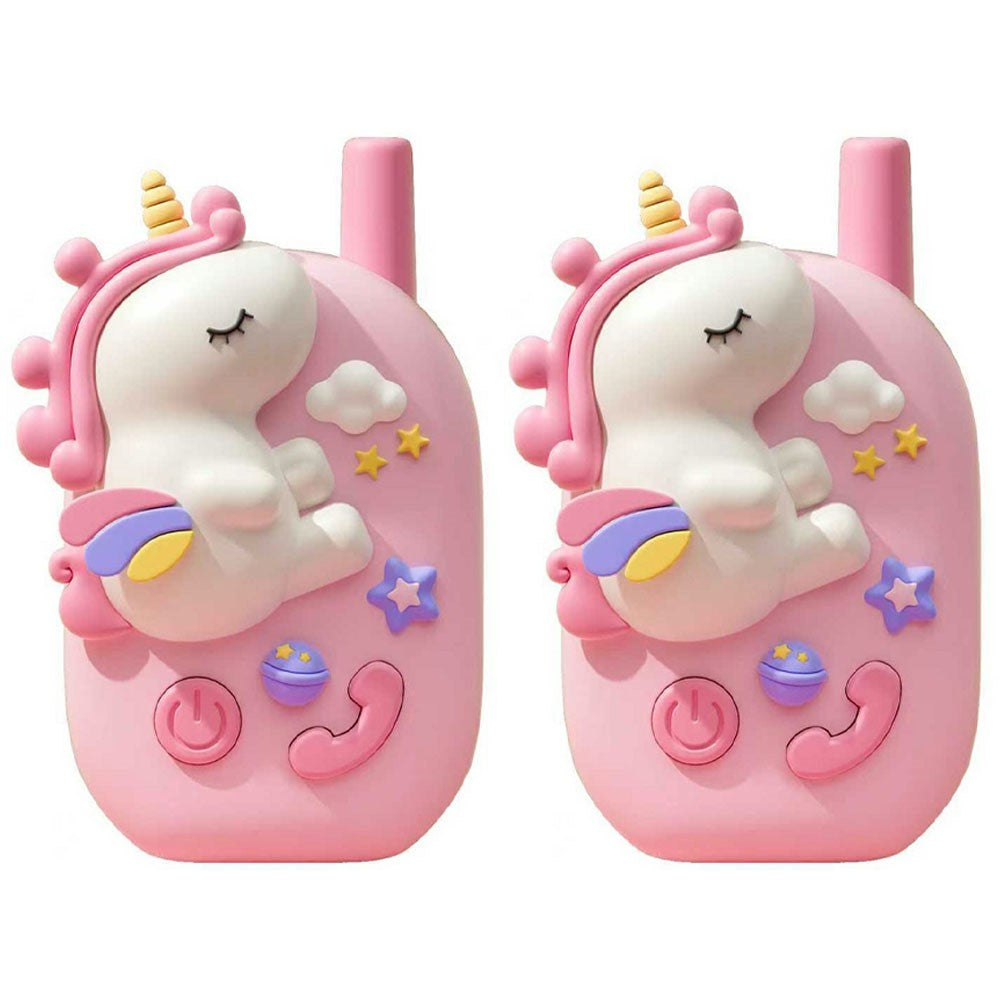 M9 2Pcs / Set Kids Walkie Talkies Cartoon Unicorn Intercom Toy HD Call 1KM Range for Children Gift