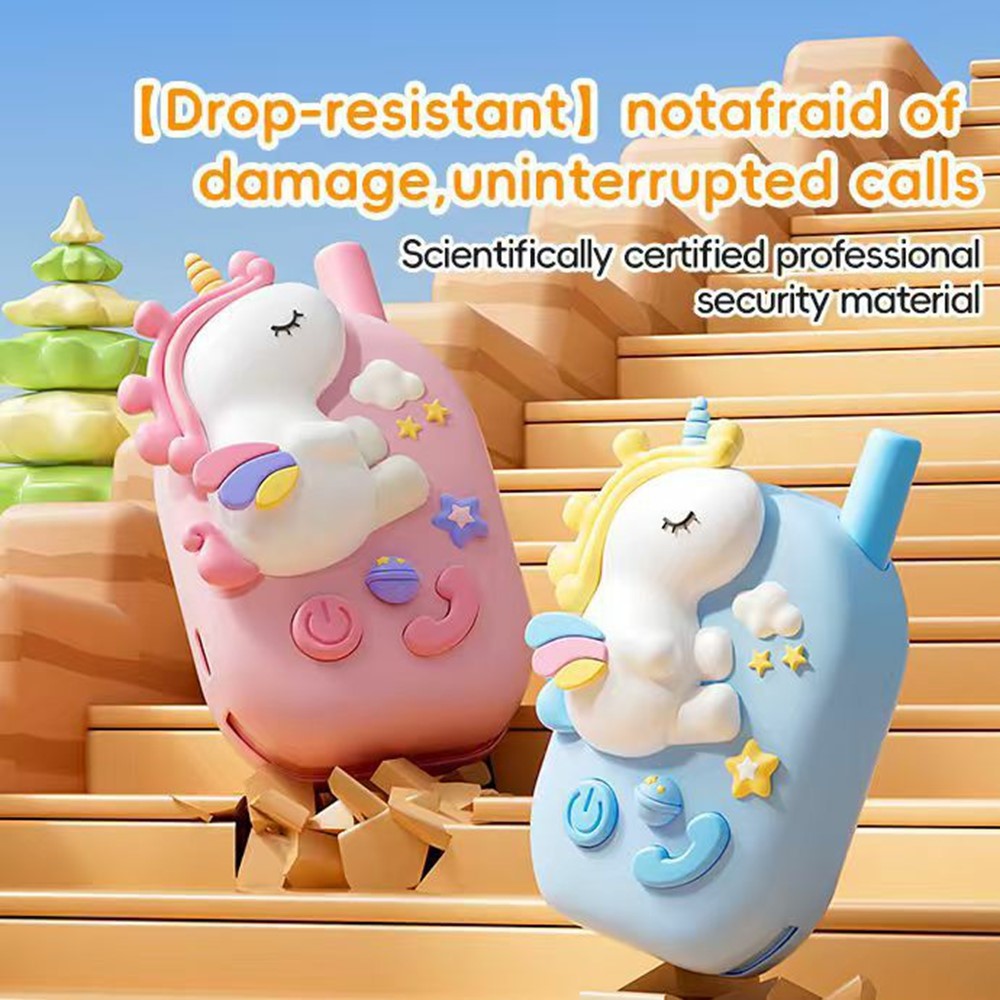 M9 2Pcs / Set Kids Walkie Talkies Cartoon Unicorn Intercom Toy HD Call 1KM Range for Children Gift