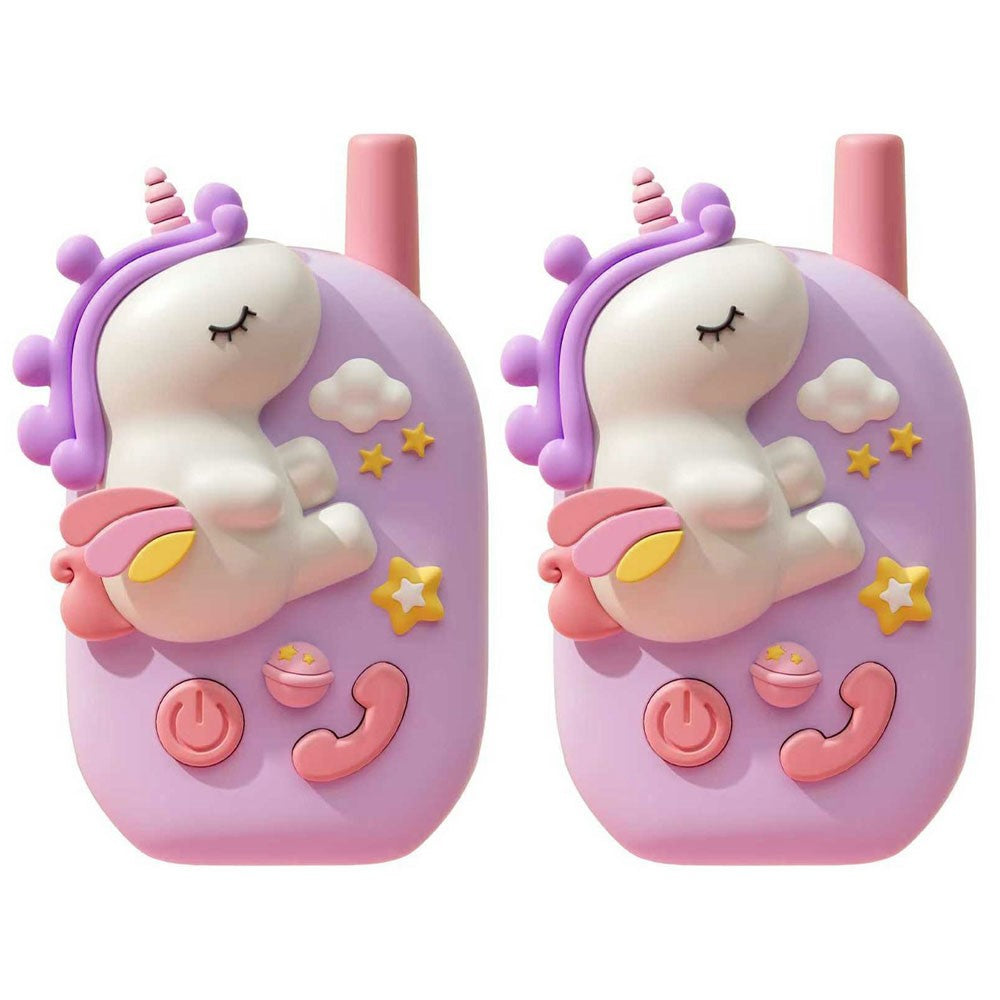 M9 2Pcs / Set Kids Walkie Talkies Cartoon Unicorn Intercom Toy HD Call 1KM Range for Children Gift