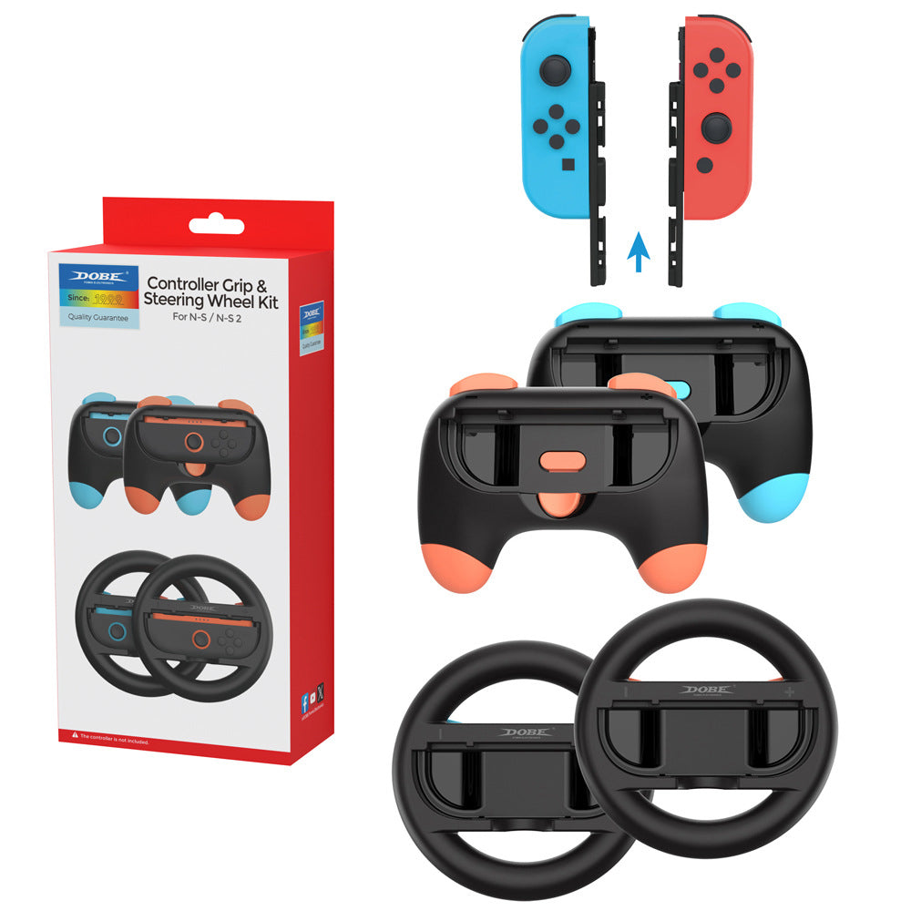 DOBE FOMIS ELECTRONICS TNS-5110S Steering Wheel and Grip Handles Set for Nintendo Switch / Switch 2 Controller Protective Case