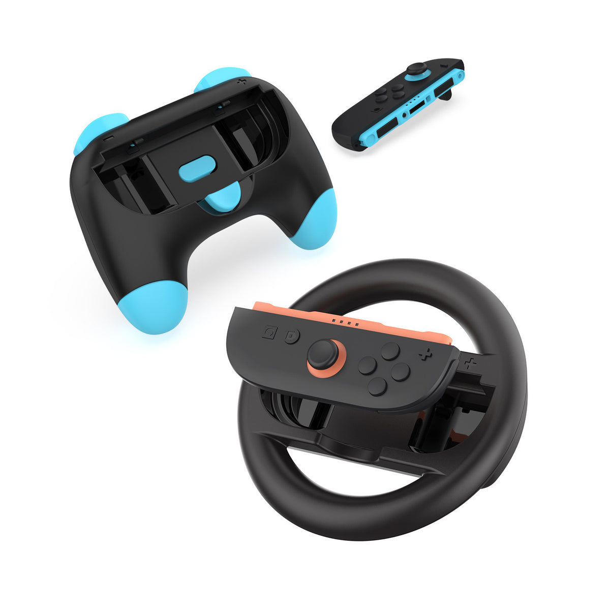 DOBE FOMIS ELECTRONICS TNS-5110S Steering Wheel and Grip Handles Set for Nintendo Switch / Switch 2 Controller Protective Case