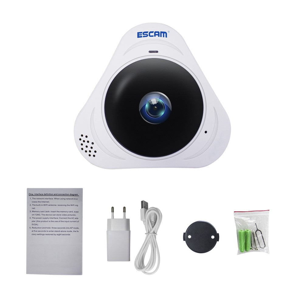 ESCAM Q8 1.3MP 960P WiFi Infrared IP Camera 360° Panoramic Support  Two Way Audio TF Card