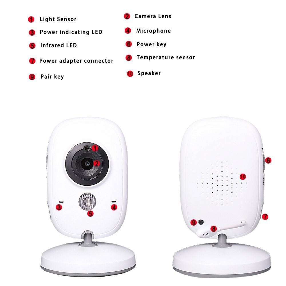 VB603 3.2-inch LCD Screen Wireless Digital Video Baby Monitor Night Vision Two-Way Talk Security Camera with Lullabies