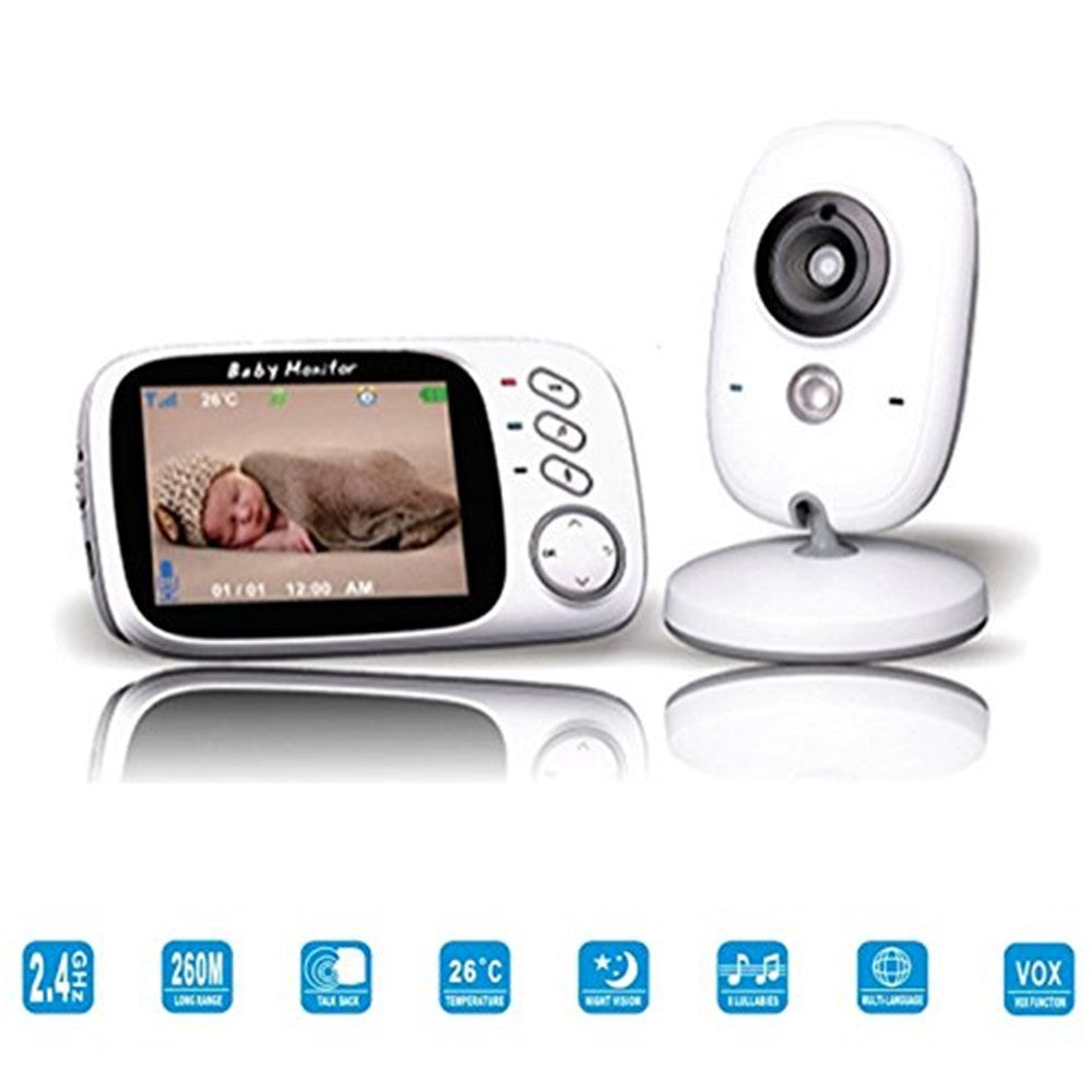 VB603 3.2-inch LCD Screen Wireless Digital Video Baby Monitor Night Vision Two-Way Talk Security Camera with Lullabies