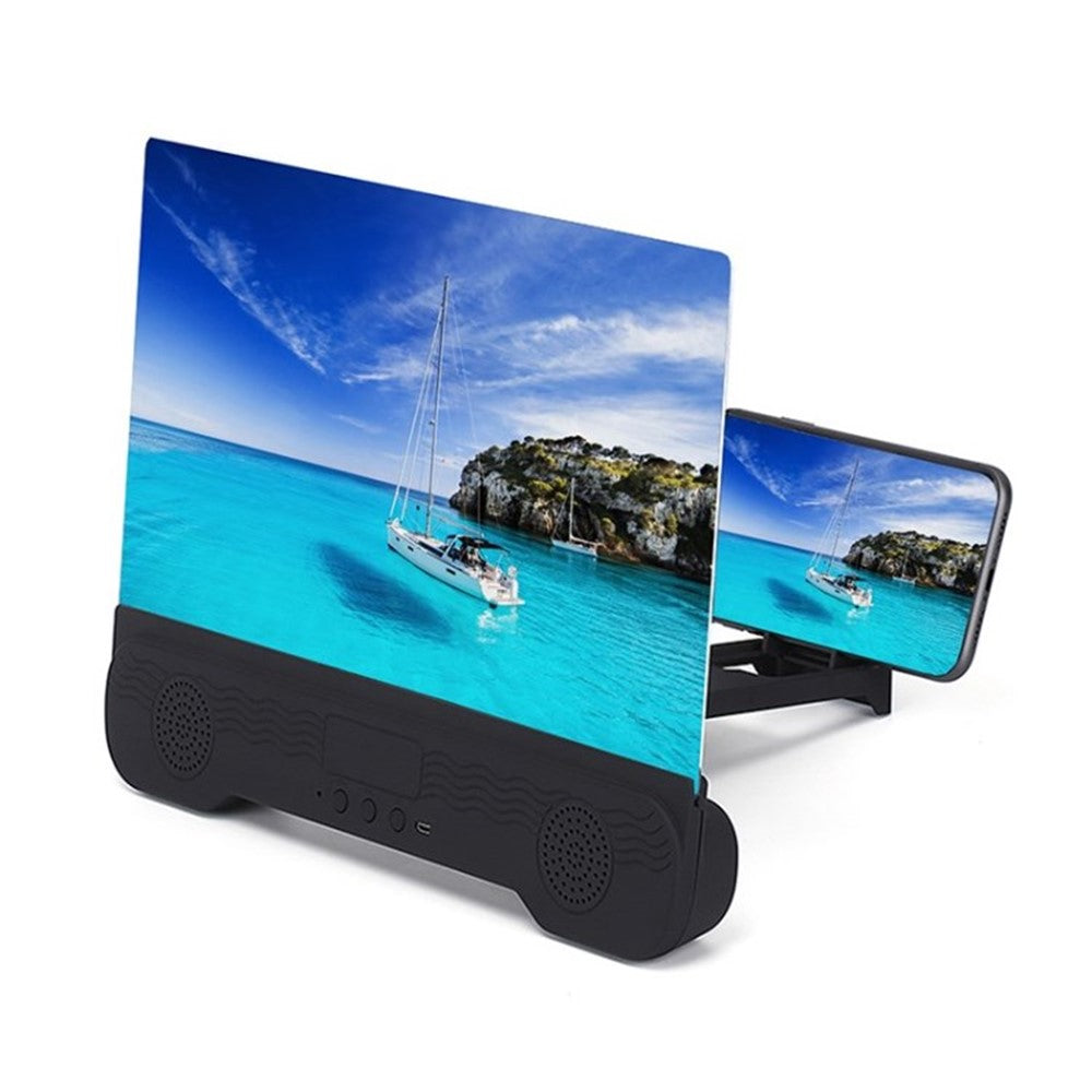 14-Inch Cell Phone Screen Enlarger Magnifier with Bluetooth-compatible Speaker 3D HD Movies Amplifier Projector