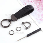 Key Chain Woven Lambskin Genuine Leather Keychain Detachable Car Key Ring