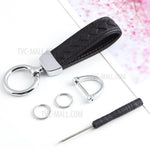 Key Chain Woven Lambskin Genuine Leather Keychain Detachable Car Key Ring