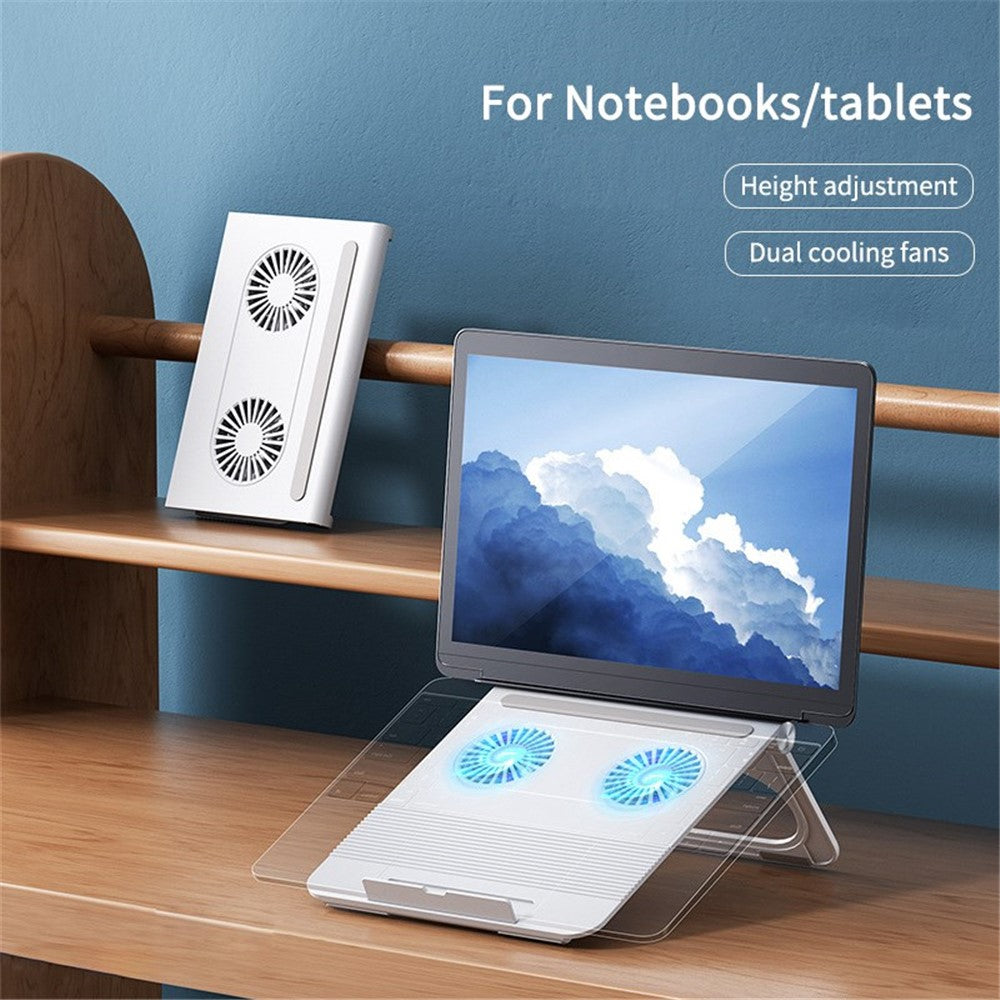 D33 Laptop Gaming Cooling Pad Laptop Holder LED Light Notebook Cooler Collapsible Stand