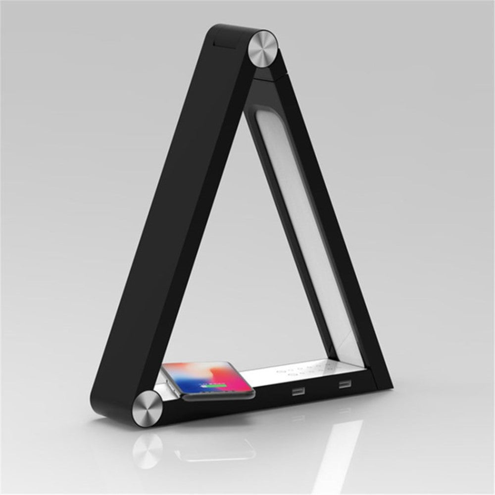 LED Desk Lamp 10W Fast Wireless Charger 5V/2A Dual Port Touch Control Eye-Protection Desk Light