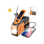 HY-068 håndsvingdrevet, solcelledrevet AM/FM/NOAA-vejr­radio med SOS-alarm, nødlamp og 5000mAh-powerbank