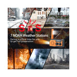 HY-068 håndsvingdrevet, solcelledrevet AM/FM/NOAA-vejr­radio med SOS-alarm, nødlamp og 5000mAh-powerbank
