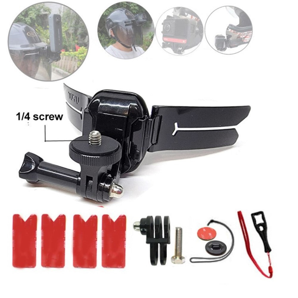 TUYU Motorcycle Accessories Universal Helmet Camera Mount Kit for GoPro Insta360 Action Cameras