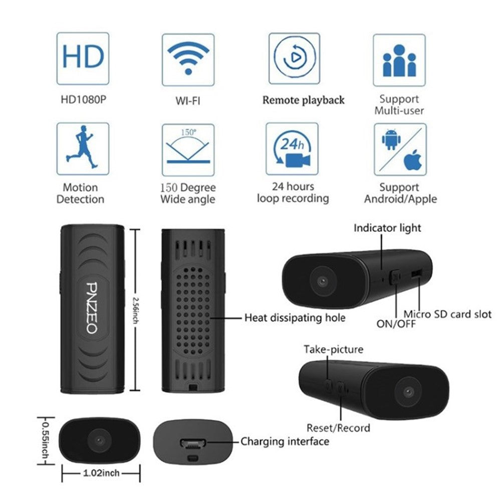 W2 1080P HD WiFi Camera Motion Detection Security Camera Webcam