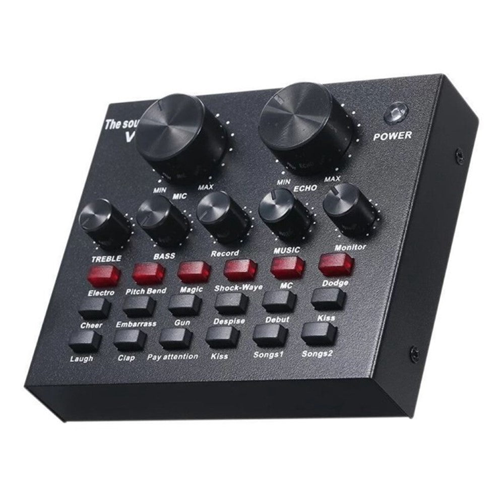 V8 Bluetooth-compatible Live-Streaming Sound Card for Studio Recording / Broadcasting Audio Equipment