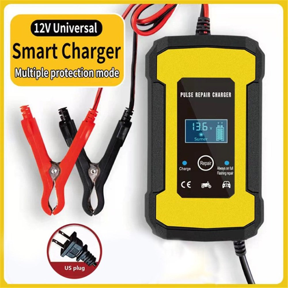 12V 6A Bilbatterioplader Et-klik Reparation Intelligent Kontrol 110V til 220V Motorcykel Blysyrebatteriadapter