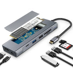 8-in-1 Multi-Port USB Type-C Hub NVME SATA M.2 Multi-function Hub Type-C Docking Station