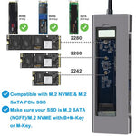 8-in-1 Multi-Port USB Type-C Hub NVME SATA M.2 Multi-function Hub Type-C Docking Station