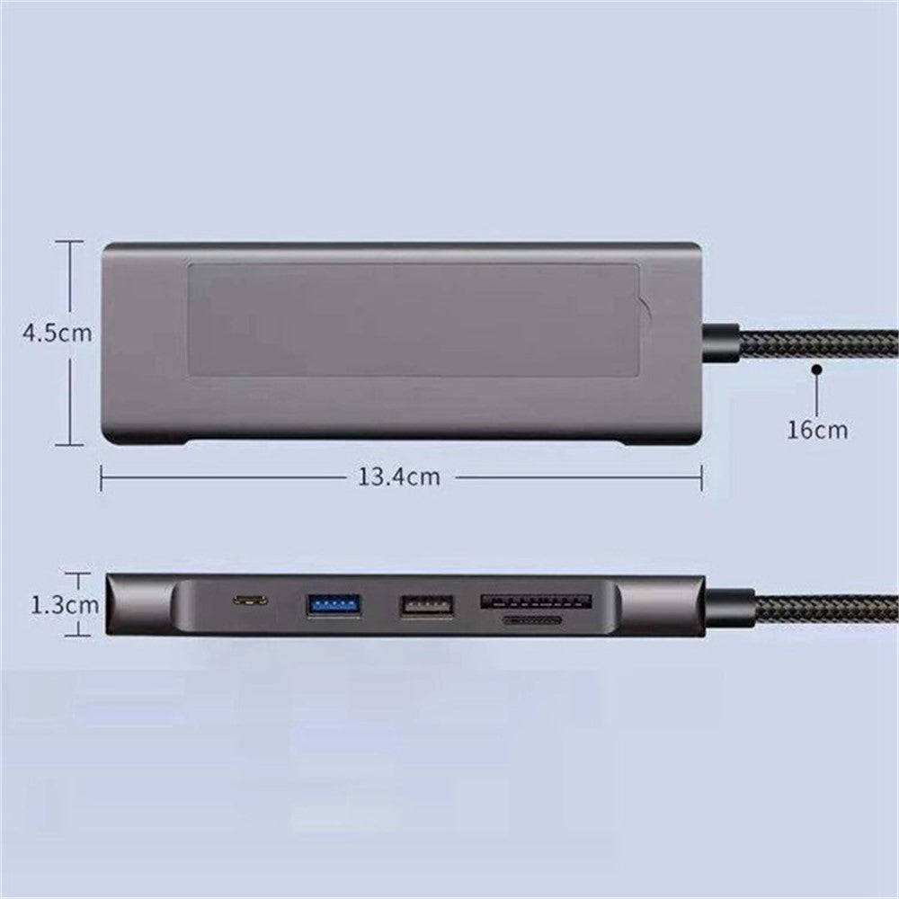8-in-1 Multi-Port USB Type-C Hub NVME SATA M.2 Multi-function Hub Type-C Docking Station
