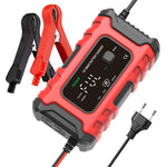 FOXSUR 12V 6A Bilbatterioplader Automatisk Smart Batterivedligeholder med LCD-display Pulsreparationsoplader til Bil, Motorcykel