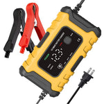 FOXSUR 12V 6A Bilbatterioplader Automatisk Smart Batterivedligeholder med LCD-display Pulsreparationsoplader til Bil, Motorcykel