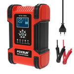 FOXSUR 12V 24V 12A Bilbatteriladdare 7-stegs smart blybatteriladdare pulsreparation underhållare