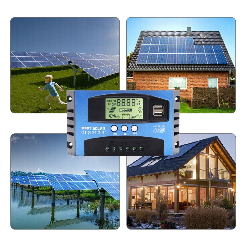 MPPT Solar Charge Controller LCD Display 12V / 24V Solar Panel Charger Regulator