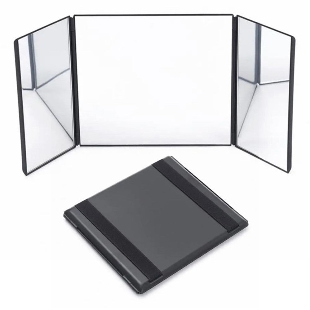 Car Sun Visor Wide View Collapsible Tri-Fold Makeup Mirror Auto Sunshade Cosmetic Mirror