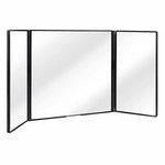 Car Sun Visor Wide View Collapsible Tri-Fold Makeup Mirror Auto Sunshade Cosmetic Mirror