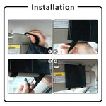 Car Sun Visor Wide View Collapsible Tri-Fold Makeup Mirror Auto Sunshade Cosmetic Mirror