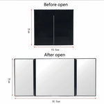 Car Sun Visor Wide View Collapsible Tri-Fold Makeup Mirror Auto Sunshade Cosmetic Mirror