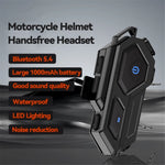 C8 LED-lys Motorcykelhjelm Bluetooth-kompatibel 5.4 Headset Vandtæt Støjreduktion Automatisk Besvarelse Rytterheadset