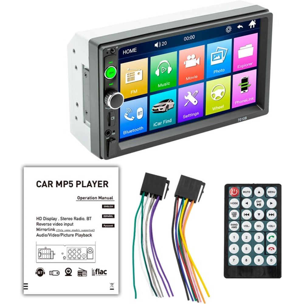 7010B 7-tommer bil MP3 / MP5-afspiller multifunktionel bil Bluetooth-kompatibel forstærker FM-radio