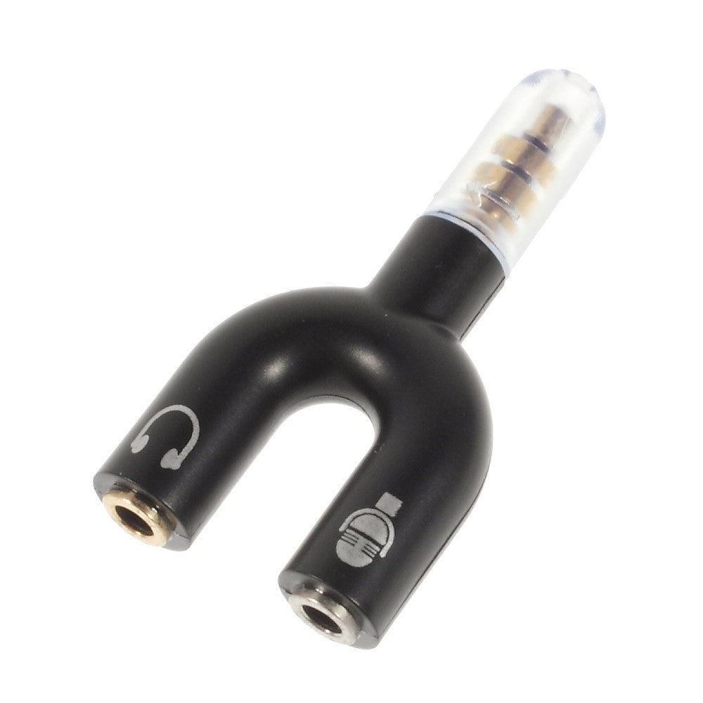 Audio Adapter 3.5mm 4pin Male to Dual 3.5mm 3pin Female Earphone & Microphone
