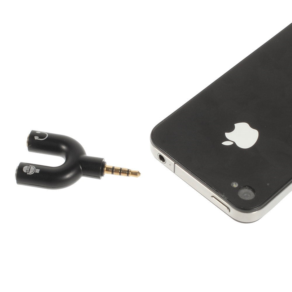 Audio Adapter 3.5mm 4pin Male to Dual 3.5mm 3pin Female Earphone & Microphone