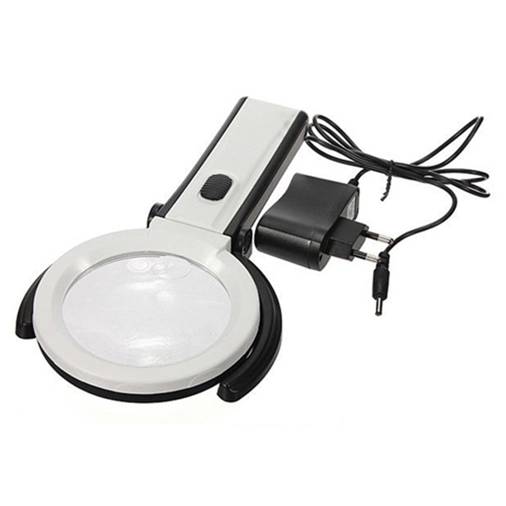 2 x 120mm Foldable Desk-type Handheld 10 LED Lighted Lamp Magnifier