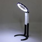 2 x 120mm Foldable Desk-type Handheld 10 LED Lighted Lamp Magnifier
