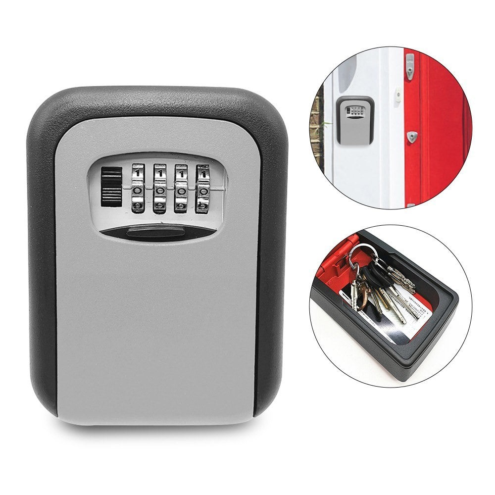 4-Digit Combination Lock Wall Mounted Key Storage Box Security Car Home Key Safe Box
