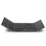 Wireless Bluetooth-Compatible Keyboard Mini Tri-Fold Keyboard with Touchpad for Tablet Phone Computer