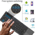 Wireless Bluetooth-Compatible Keyboard Mini Tri-Fold Keyboard with Touchpad for Tablet Phone Computer
