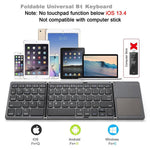Wireless Bluetooth-Compatible Keyboard Mini Tri-Fold Keyboard with Touchpad for Tablet Phone Computer