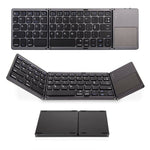 Wireless Bluetooth-Compatible Keyboard Mini Tri-Fold Keyboard with Touchpad for Tablet Phone Computer